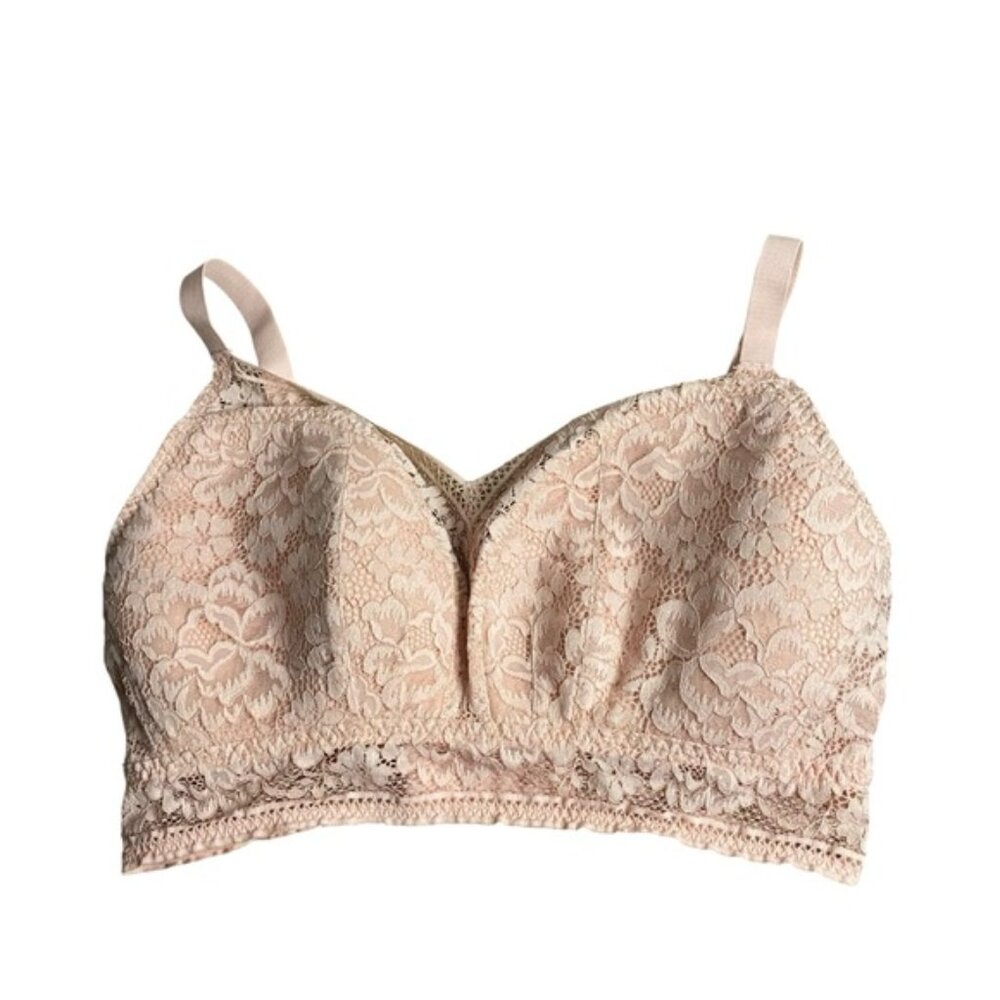 Knix Women's Soft Pink Lace Longline Bralette